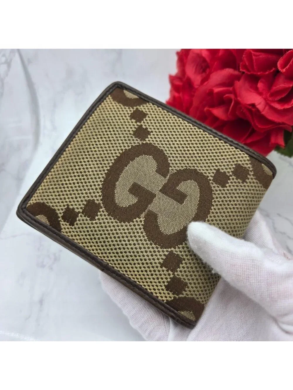 Gucci Canvas Fold Wallet Jumbo GG